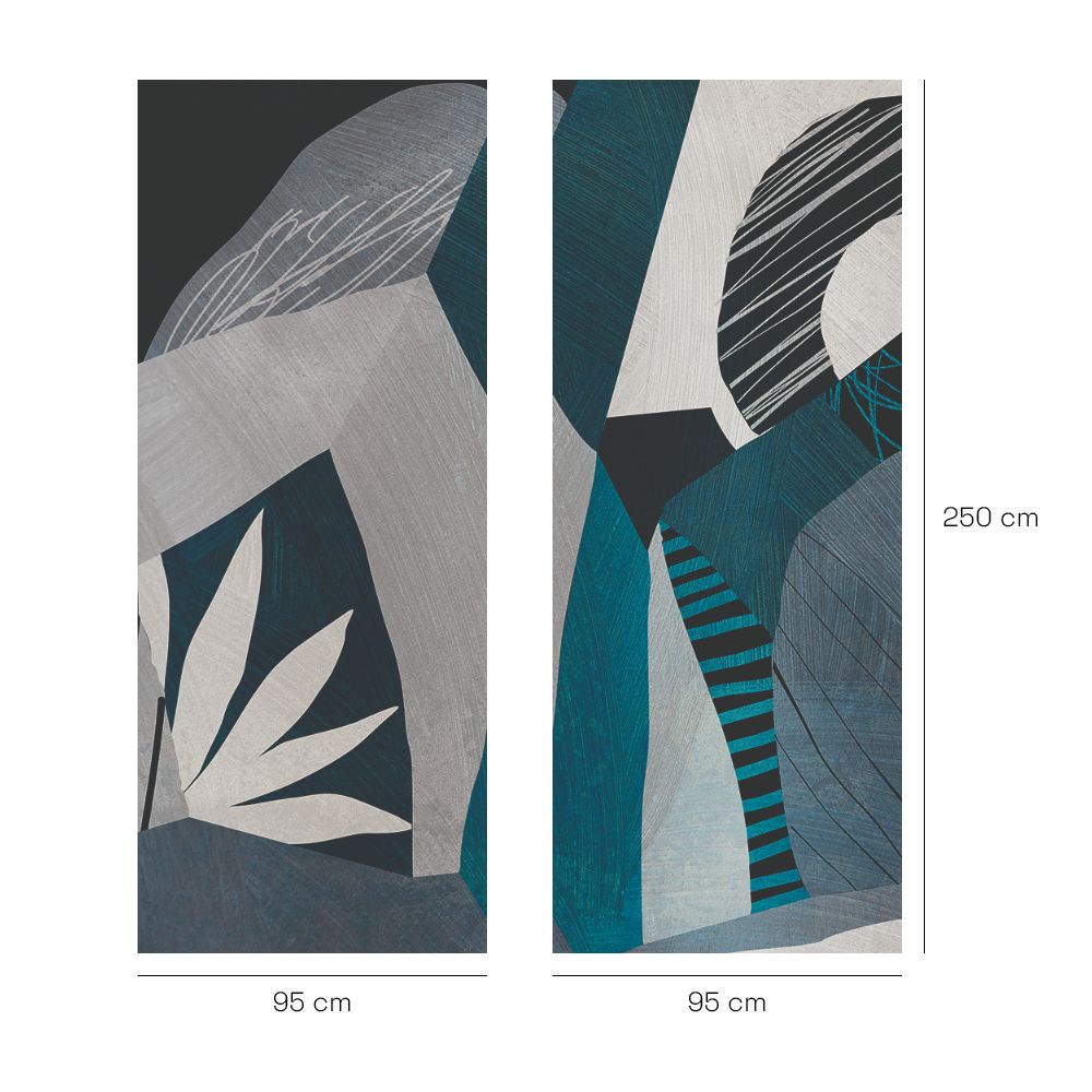 Papier peint à motif géométrique dans un intérieur