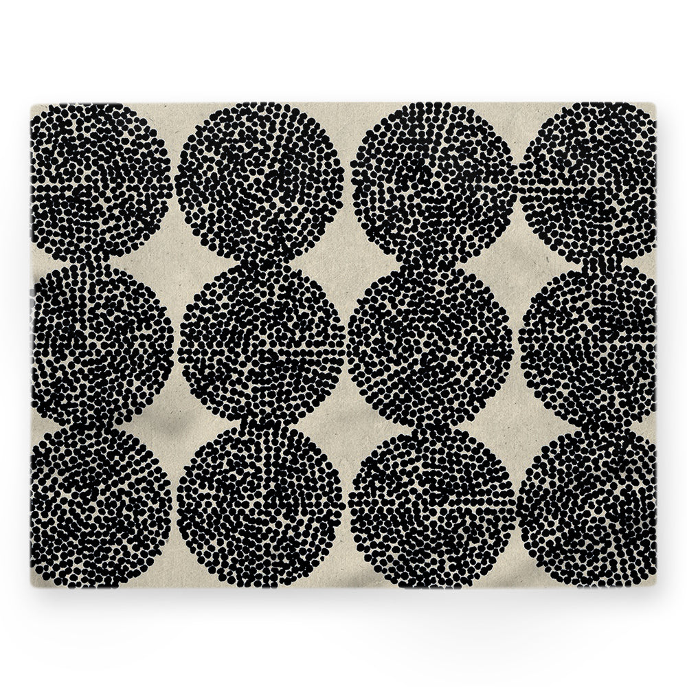 Nappe cercles – Noir – 140×220 cm