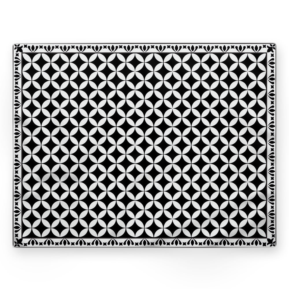 Nappe motifs géométriques – Noir – 140×220 cm