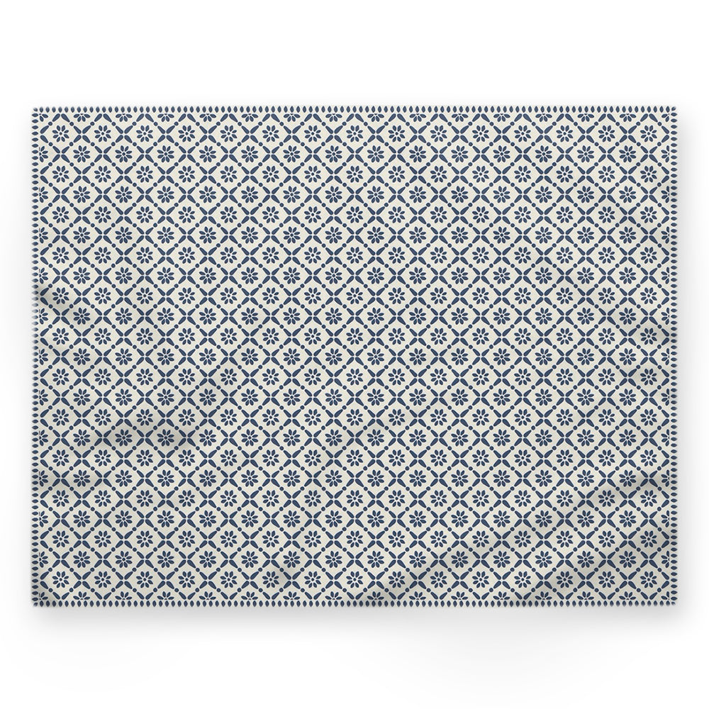 Nappe motif floral – Bleu – 140×220 cm