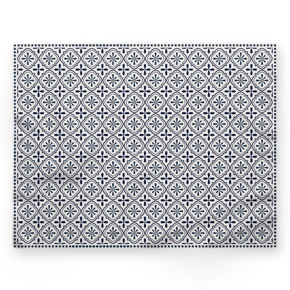 Nappe motifs géométriques – Bleu – 140×220 cm
