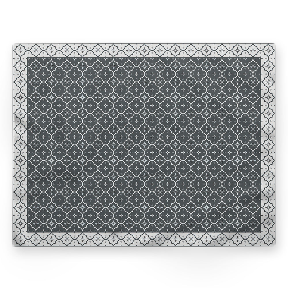 Nappe motifs géométriques – Gris / argent – 140×220 cm