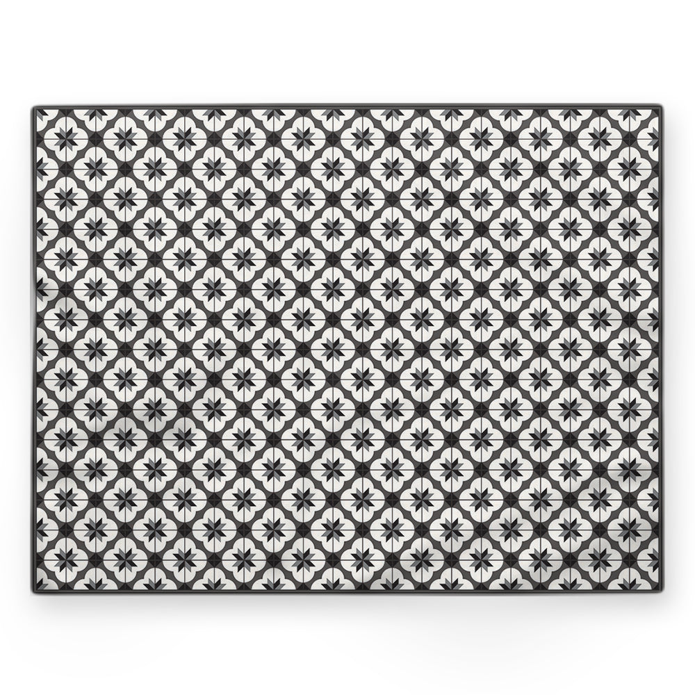 Nappe motifs géométriques – Noir – 140×220 cm