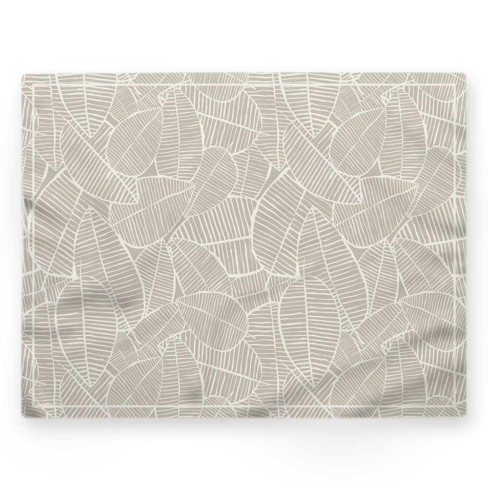 Nappe feuilles – Gris / argent – 140×220 cm
