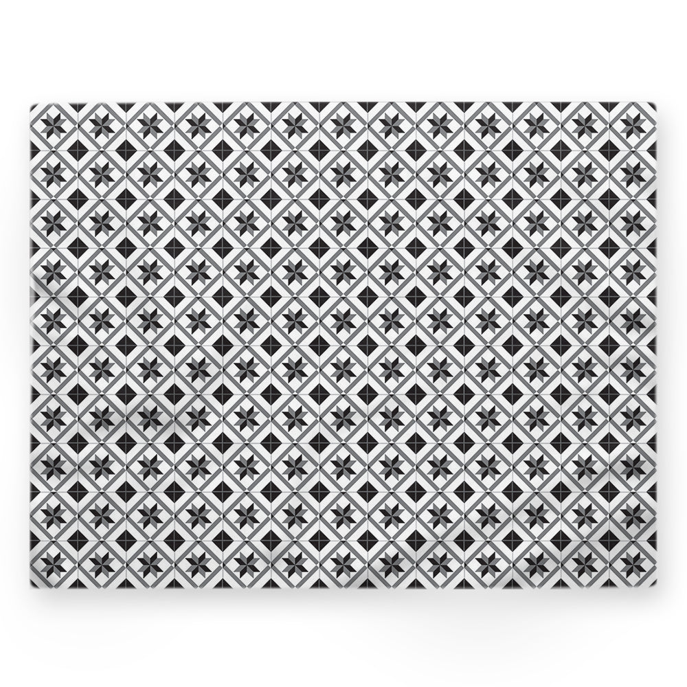 Nappe motifs géométriques – Noir – 140×220 cm