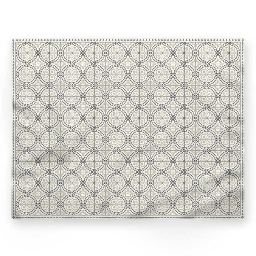 Nappe motifs géométriques – Gris / argent – 140×220 cm