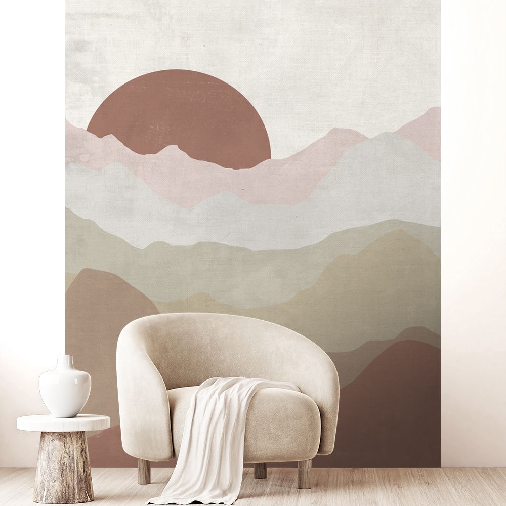 Papier peint "Montagnes colorées stylisées"