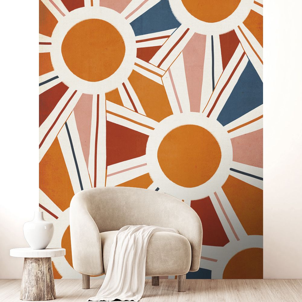 Papier peint "Cercles dynamiques colorés"