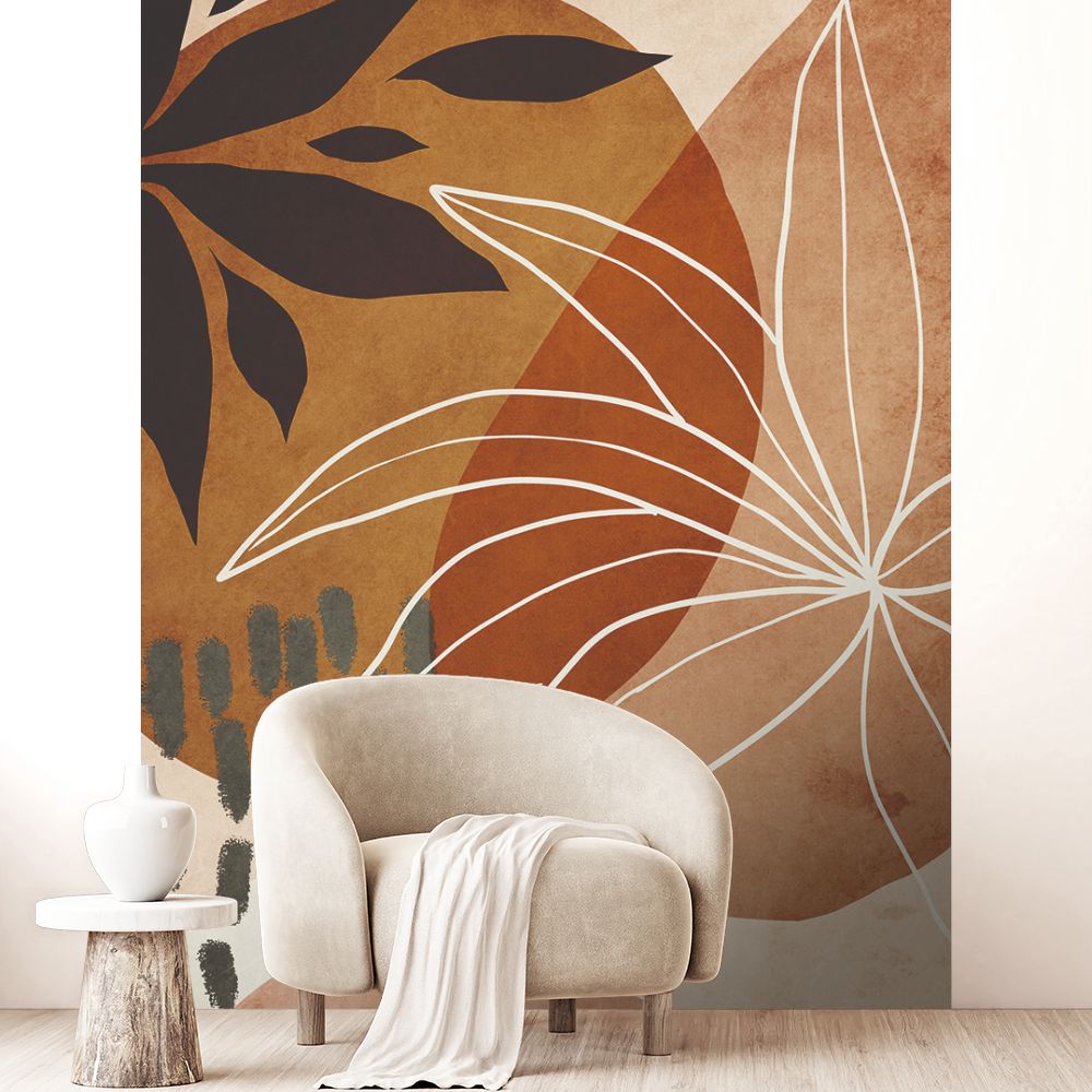 Papier peint "Design floral abstrait"