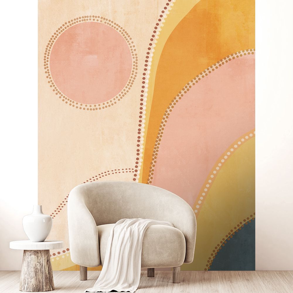 Papier peint "Motifs ondulants colorés"