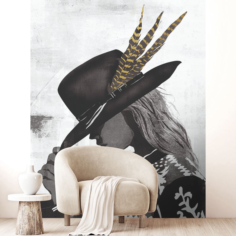 Papier peint "Silhouette élégante contrastée"