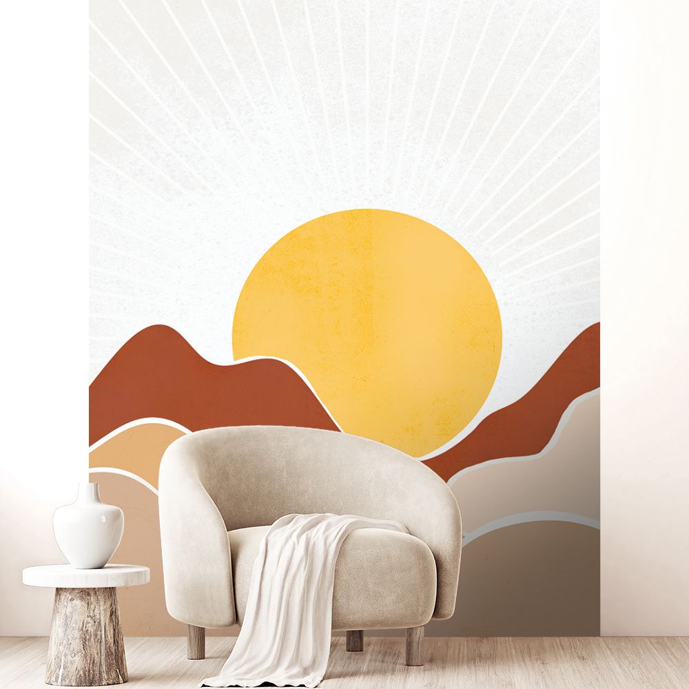 Papier peint "Paysage abstrait apaisant"