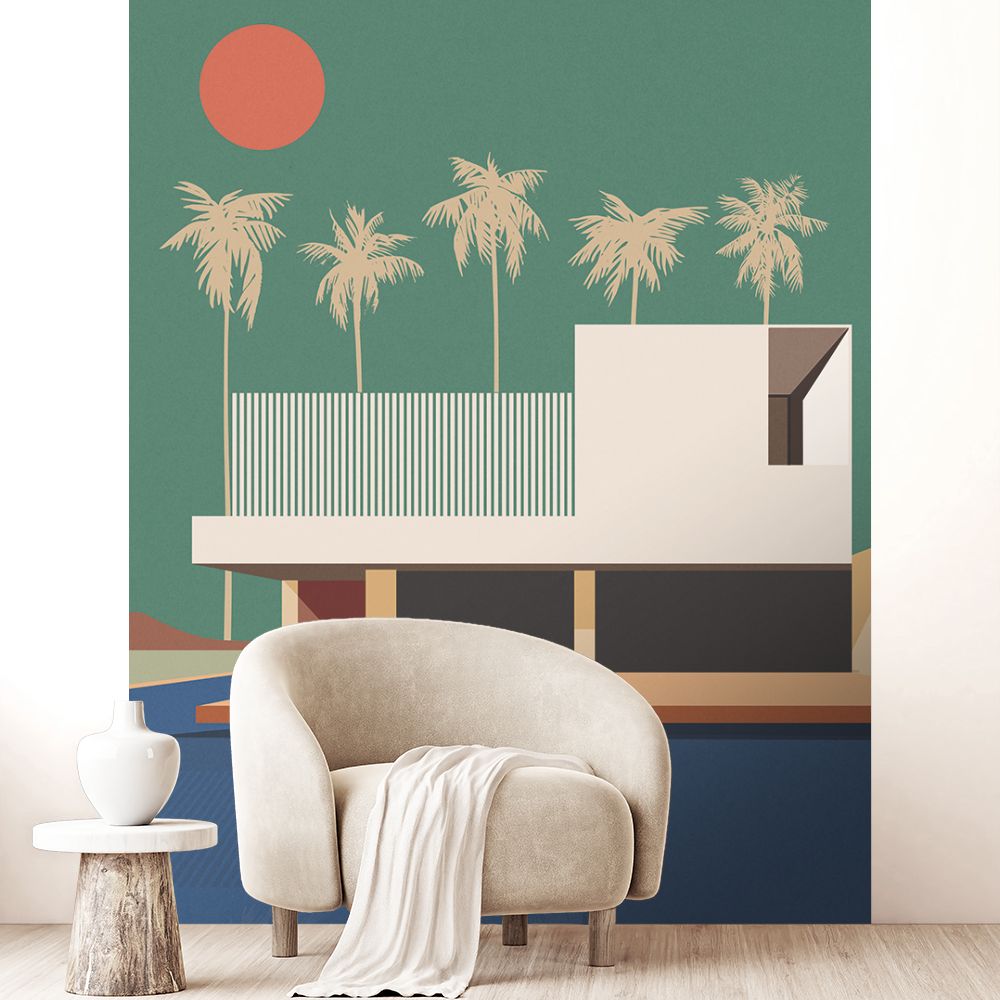 Papier peint "Scène moderne et colorée"