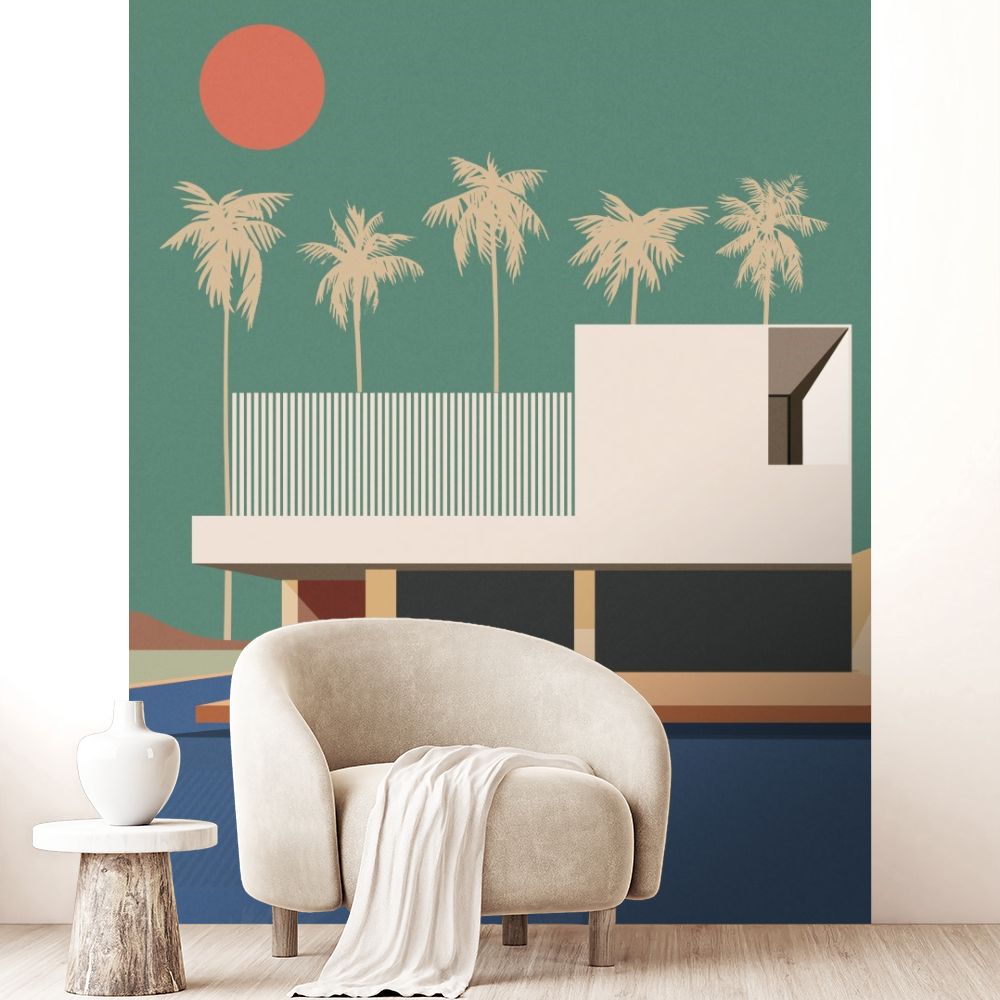 Papier peint "Scène moderne et colorée"
