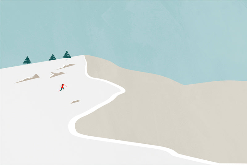 Lot de 4 sets de table en vinyle / Scène de montagne minimaliste