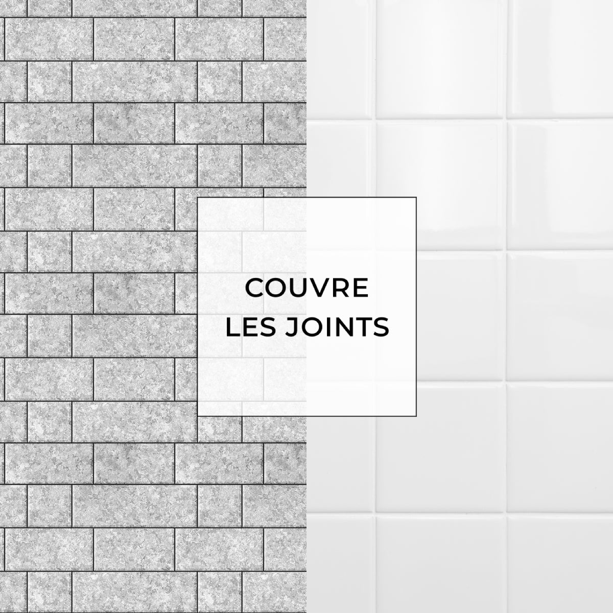 8 carreaux adhésifs 20x20cm Audrey / Brique / gris / pour douche, murs, sol, cuisine, salle de bain…