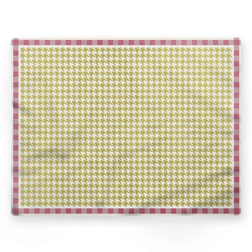 Nappe motif pied-de-poule – Vert – 140×220 cm