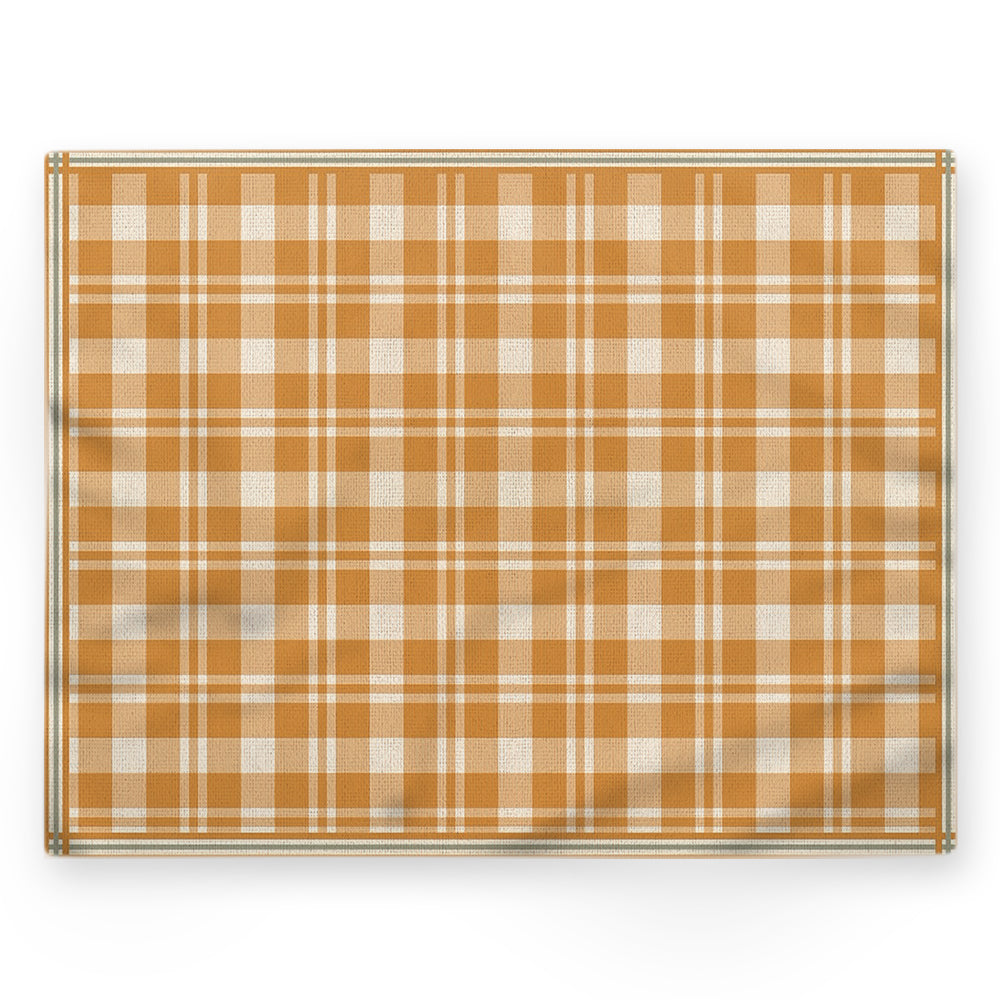 Nappe carreaux – Orange / cuivré – 140×220 cm