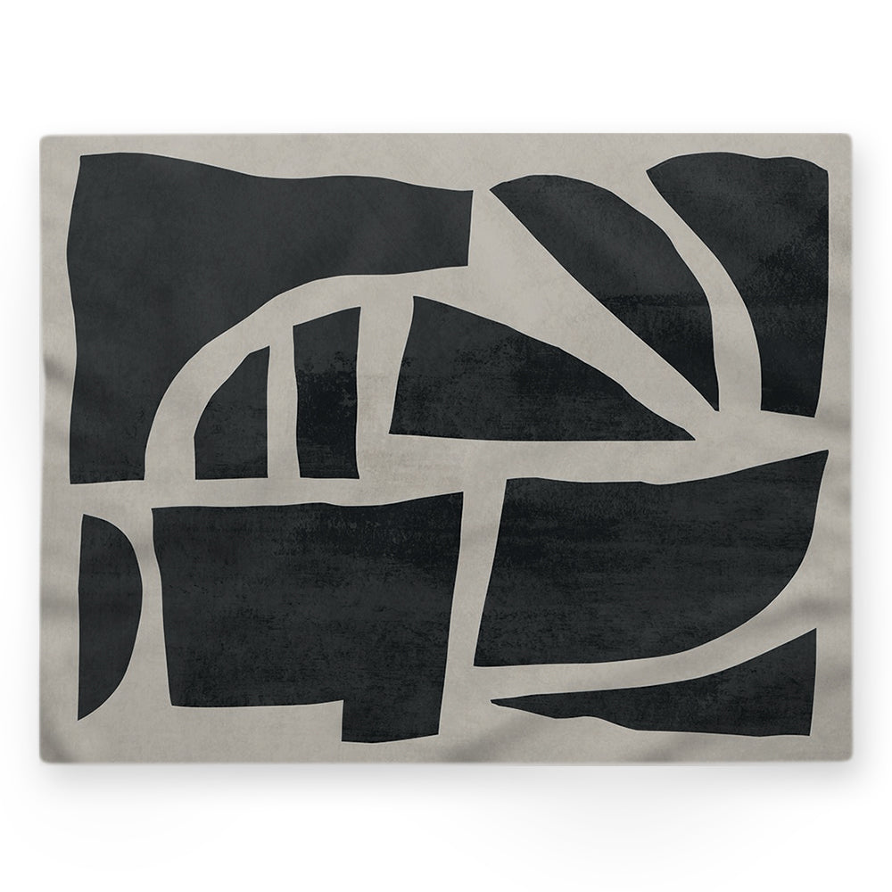 Nappe abstrait – Noir – 140×220 cm