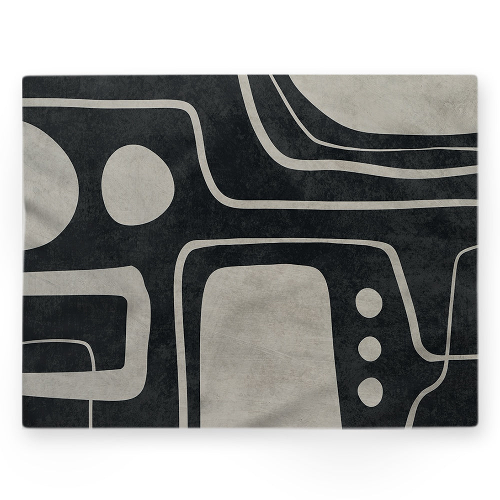 Nappe formes géométriques – Noir – 140×220 cm