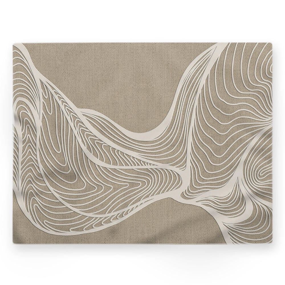 Nappe lignes abstraites – Beige – 140×220 cm