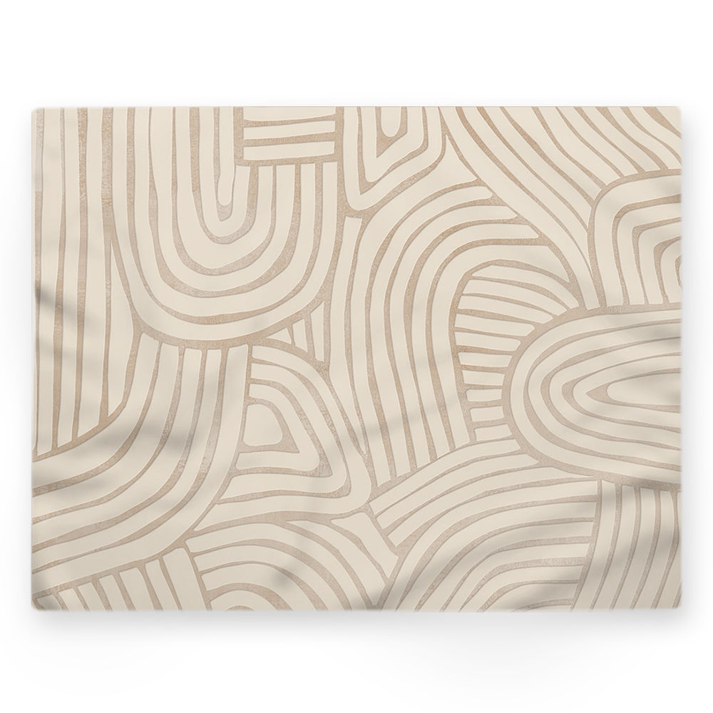 Nappe motifs géométriques – Beige – 140×220 cm