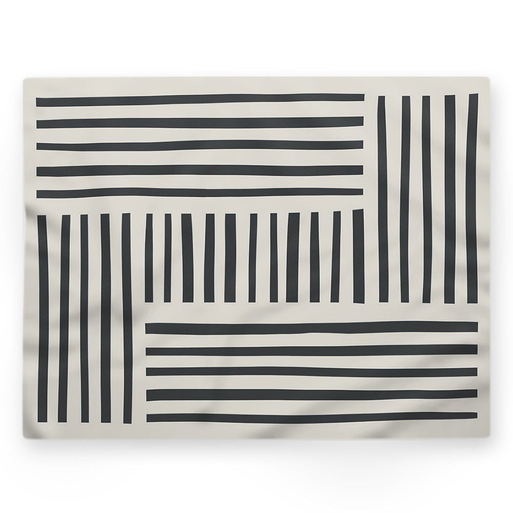 Nappe lignes – Noir – 140×220 cm