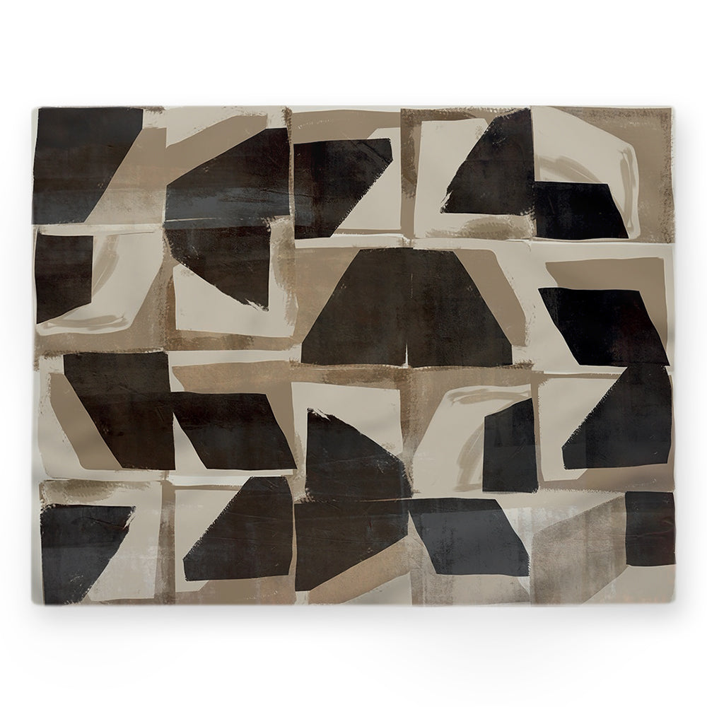 Nappe formes géométriques – Marron – 140×220 cm