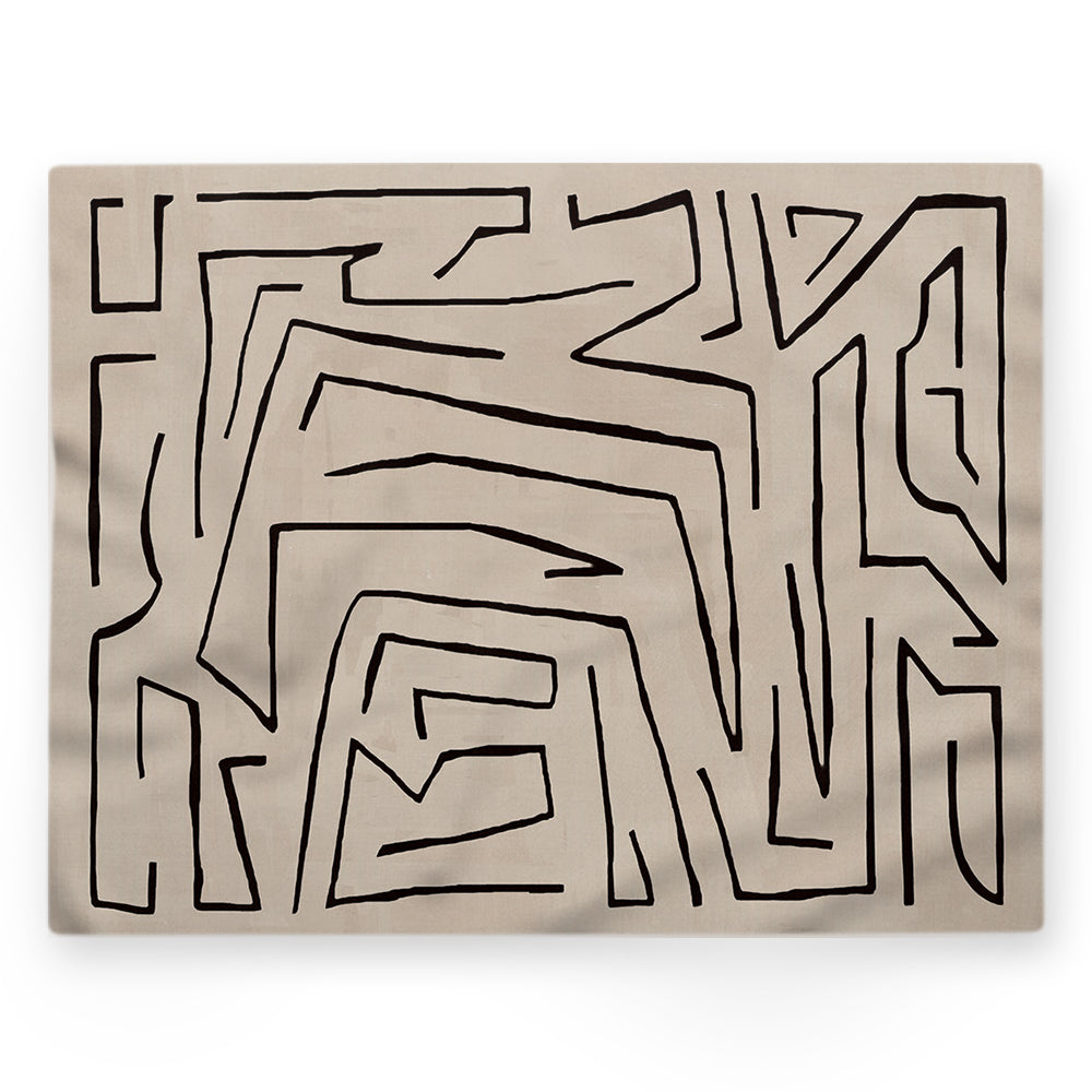 Nappe motifs géométriques – Beige – 140×220 cm