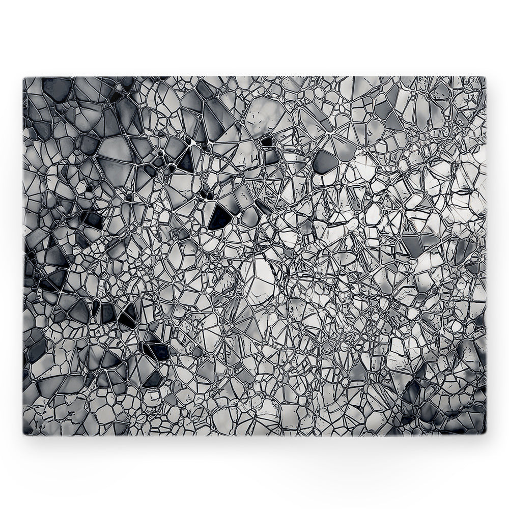 Nappe motif géométrique – Gris / argent – 140×220 cm