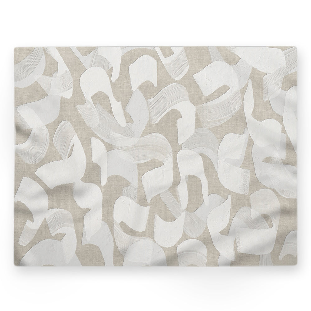 Nappe abstrait – Blanc – 140×220 cm