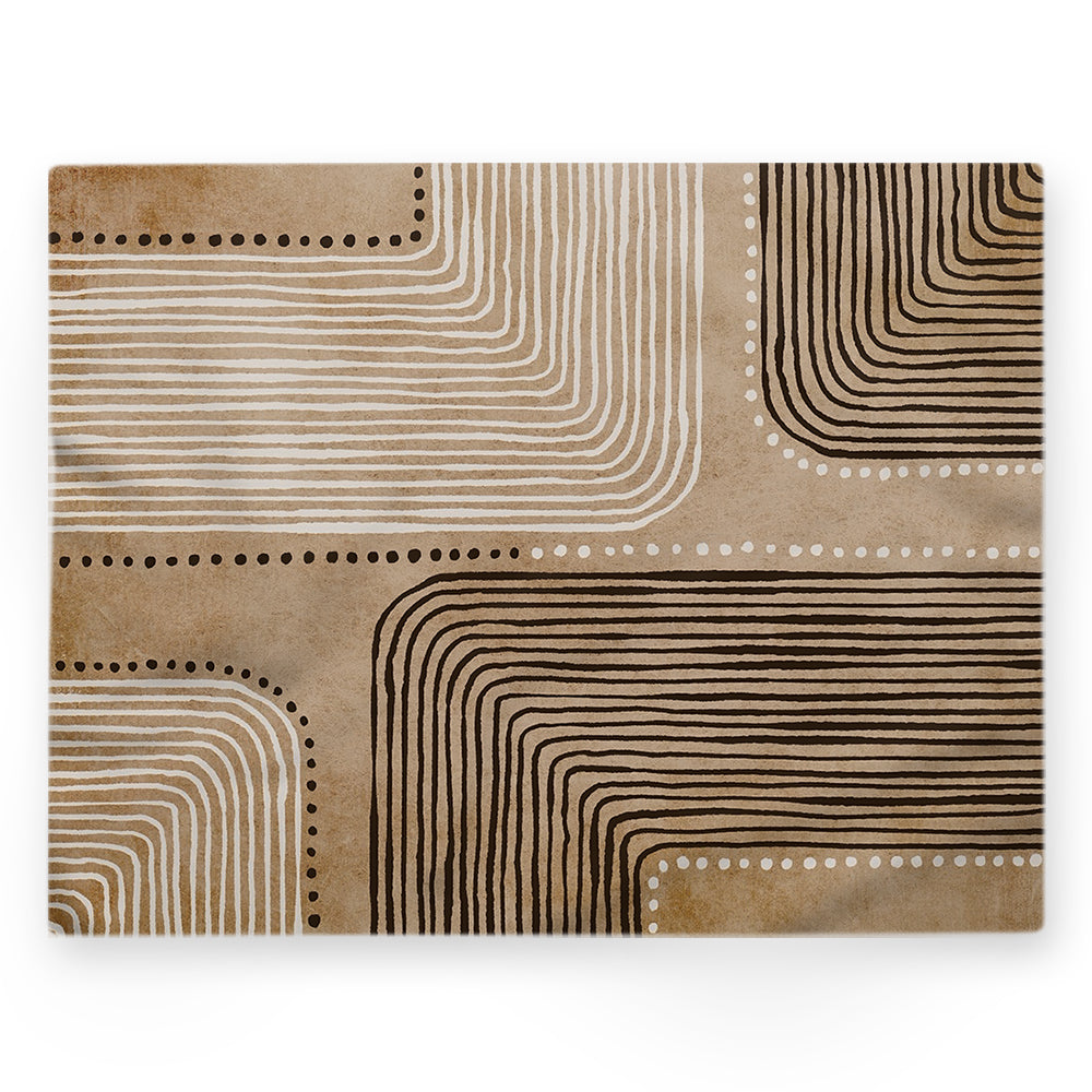 Nappe motifs géométriques – Marron – 140×220 cm