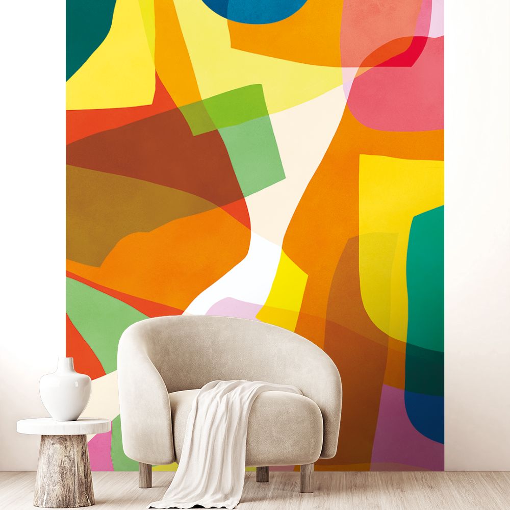 Papier peint "Formes colorées dynamiques"