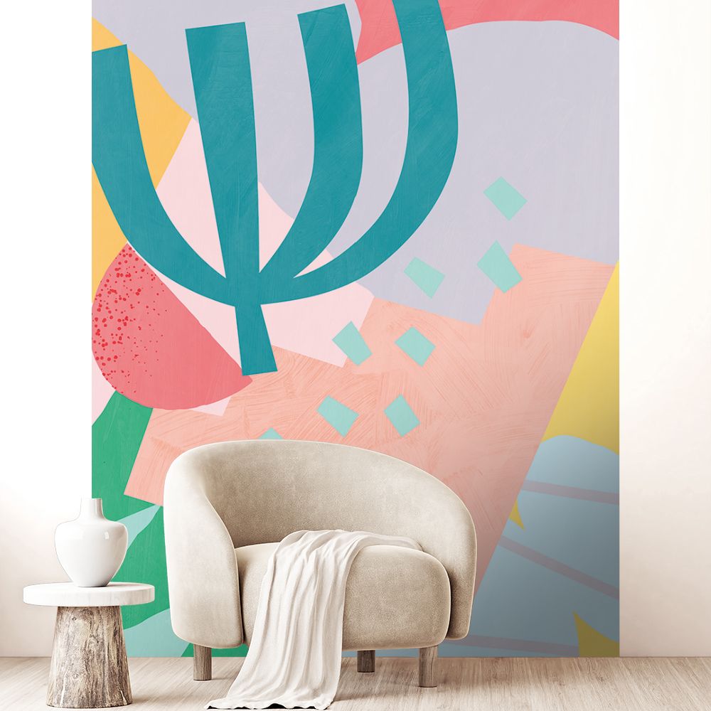 Papier peint "Motifs géométriques colorés"