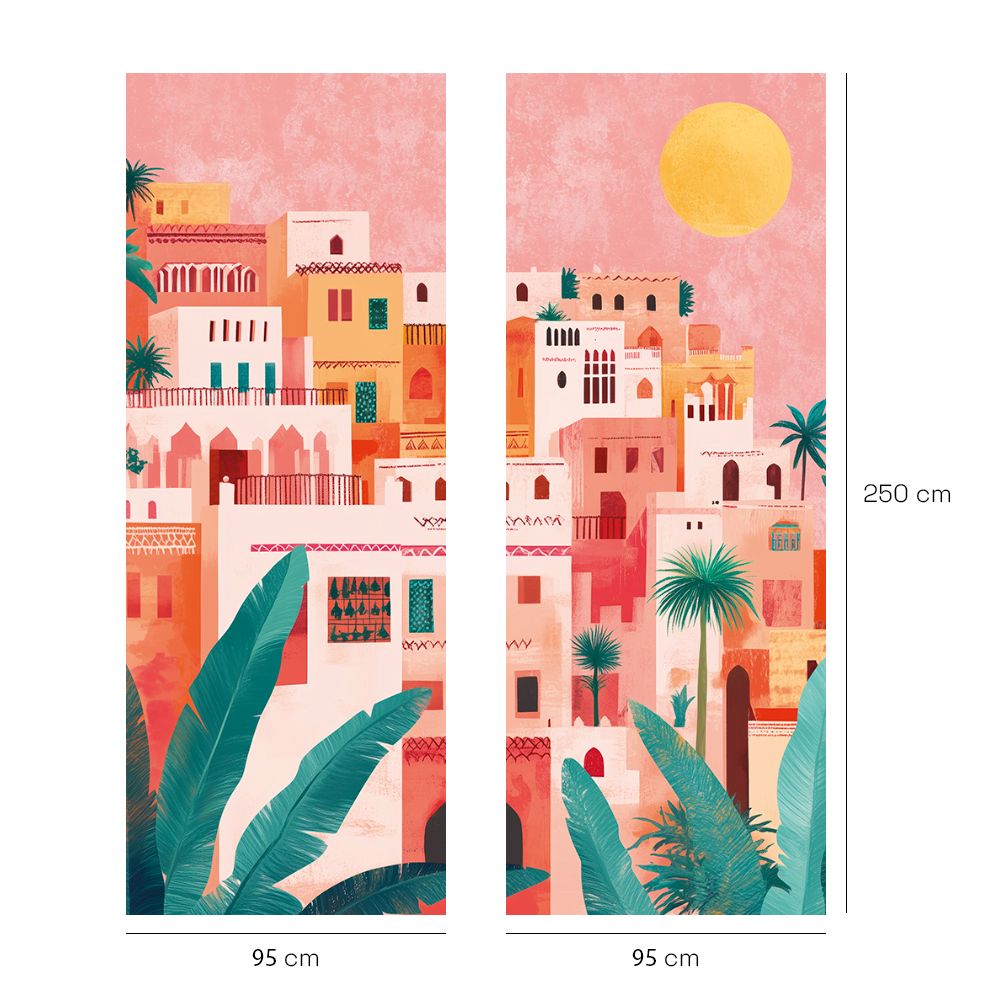 Papier peint "Scène urbaine colorée"