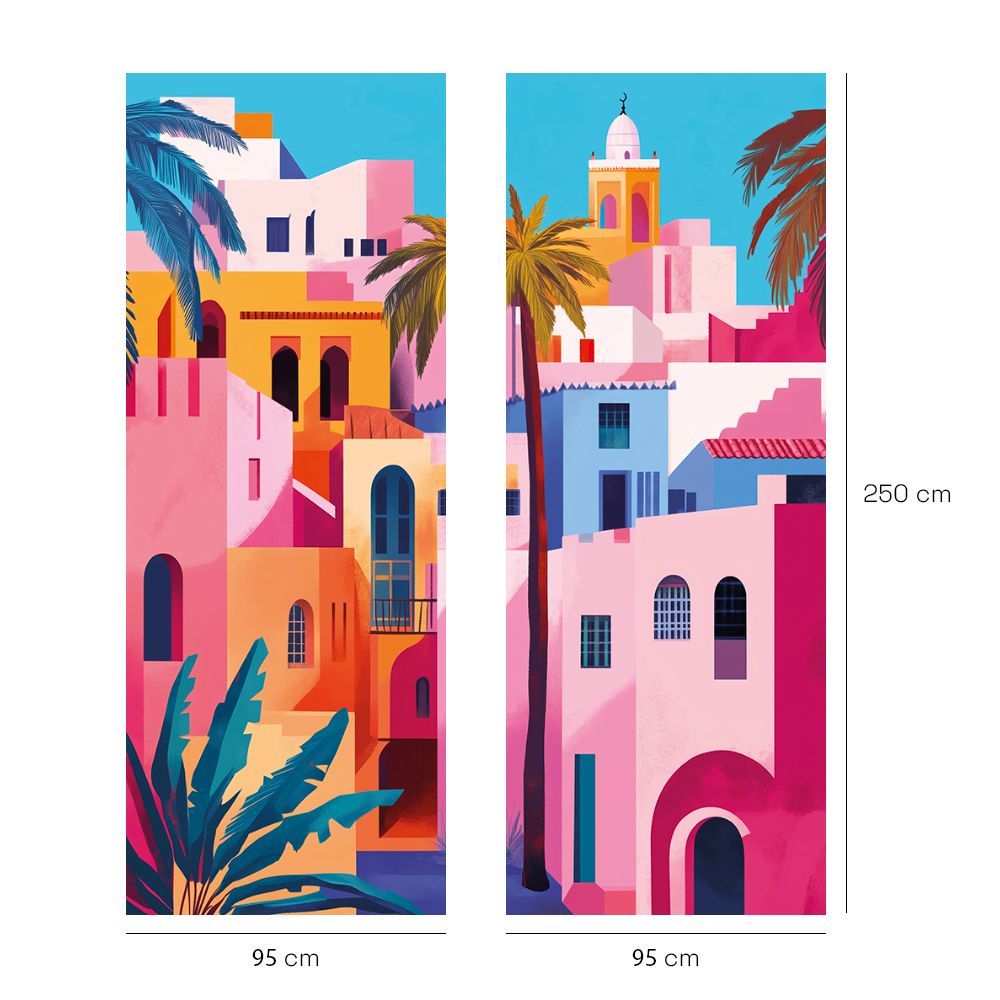 Papier peint "Paysage architectural coloré"