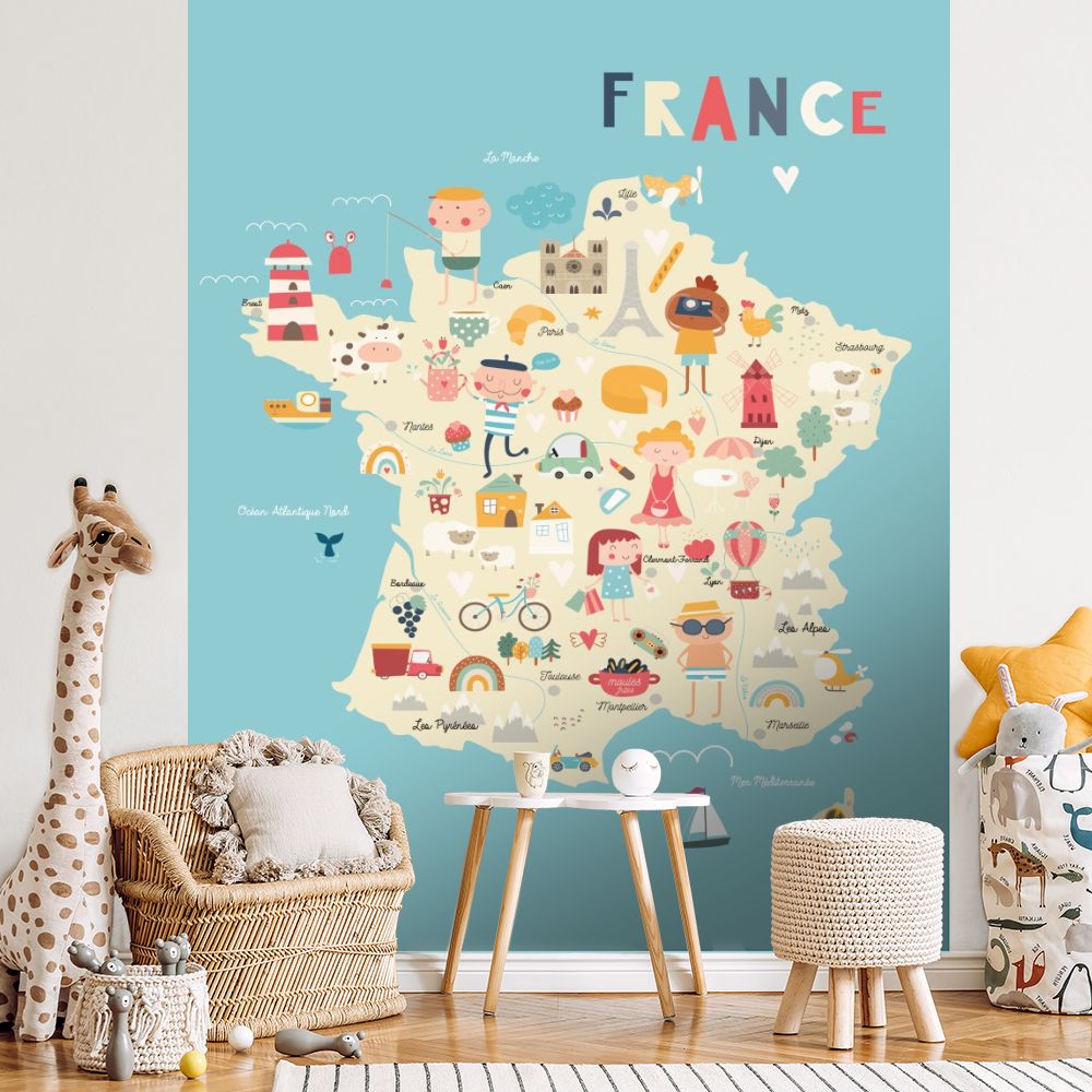 Papier peint pour enfants "Carte joyeuse colorée"