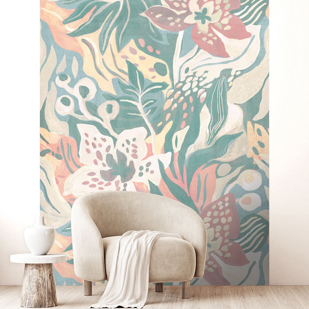 Papier peint "Motifs floraux doux"