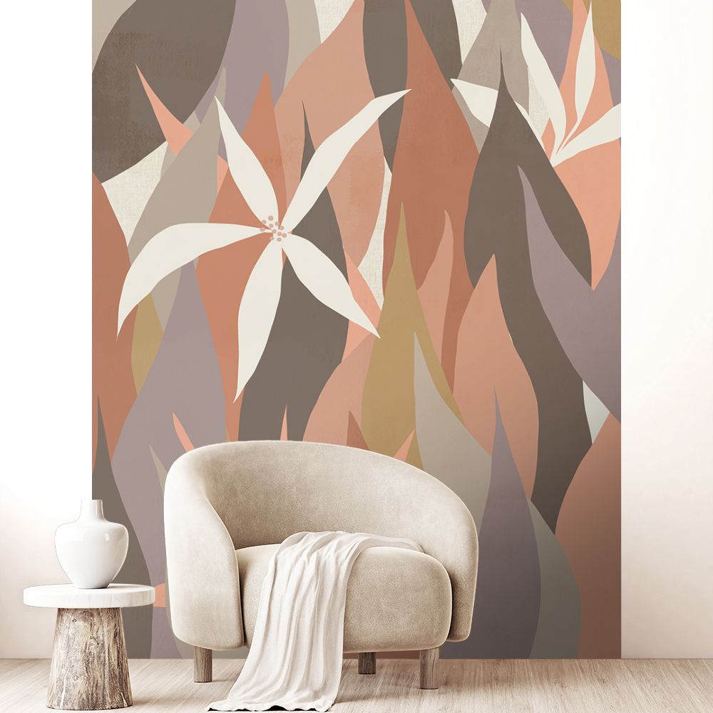 Papier peint "Feuilles abstraites colorées"