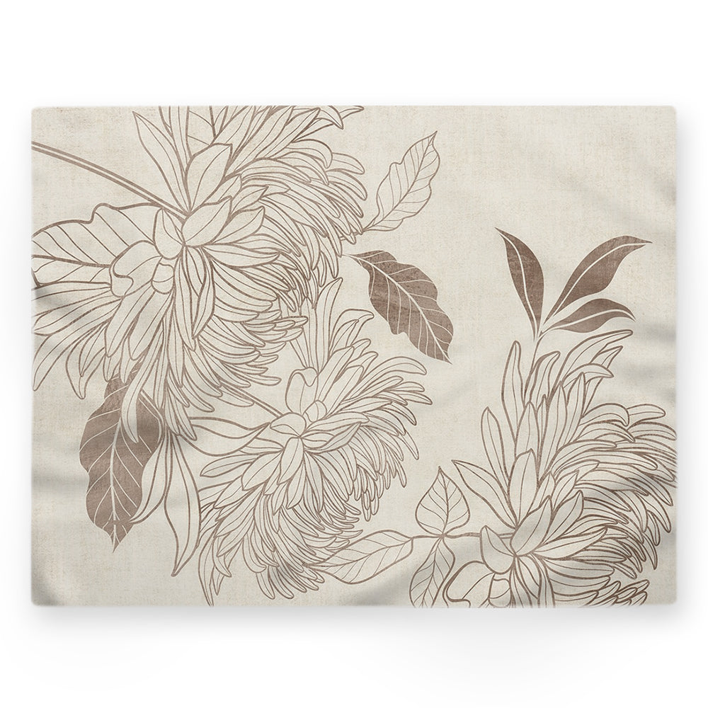 Nappe fleurs – Beige – 140×220 cm