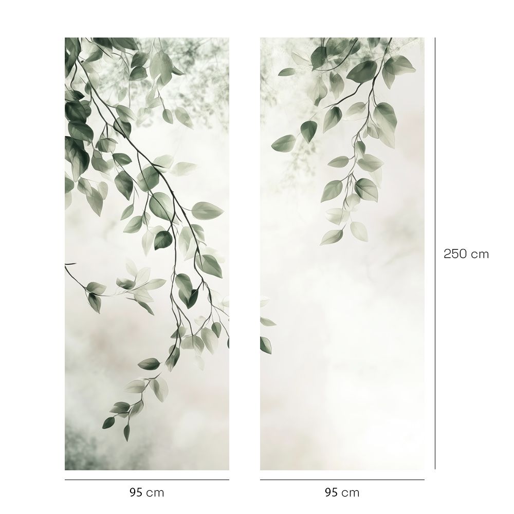 Papier peint "Branches feuillues apaisantes"