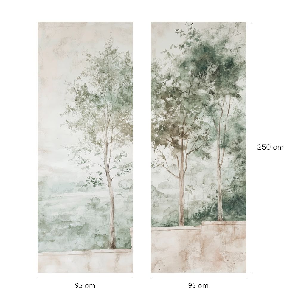 Papier peint "Arbres paisibles"