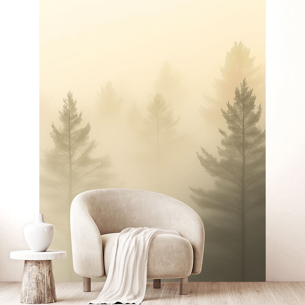 Papier peint "Brume en forêt"