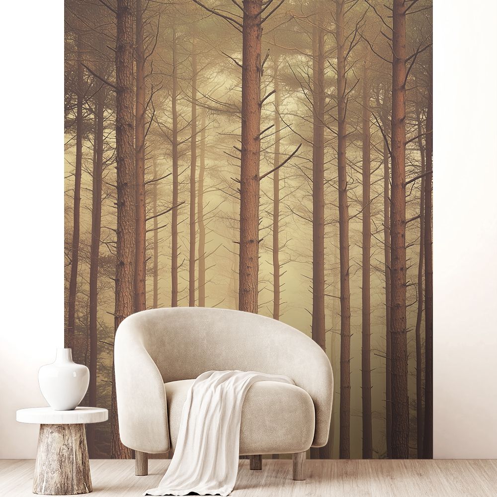 Papier peint "Forêt brumeuse dense"