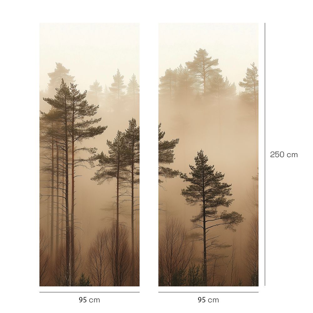 Papier peint "Brume forestière apaisante"