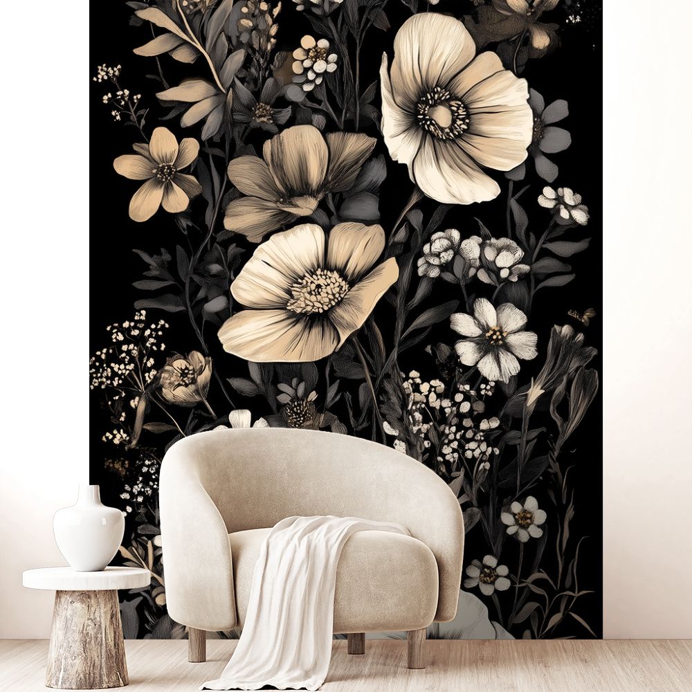 Papier peint "Fleurs élégantes"