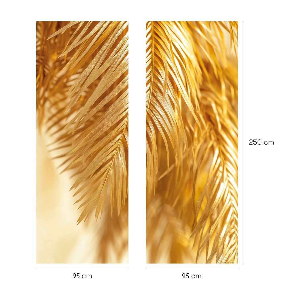 Papier peint "Feuillages dorés élégants"