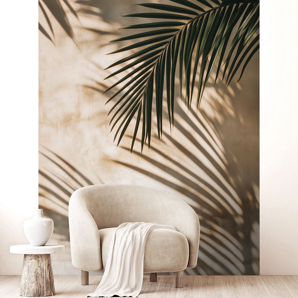 Papier peint "Feuilles tropicales ombres"