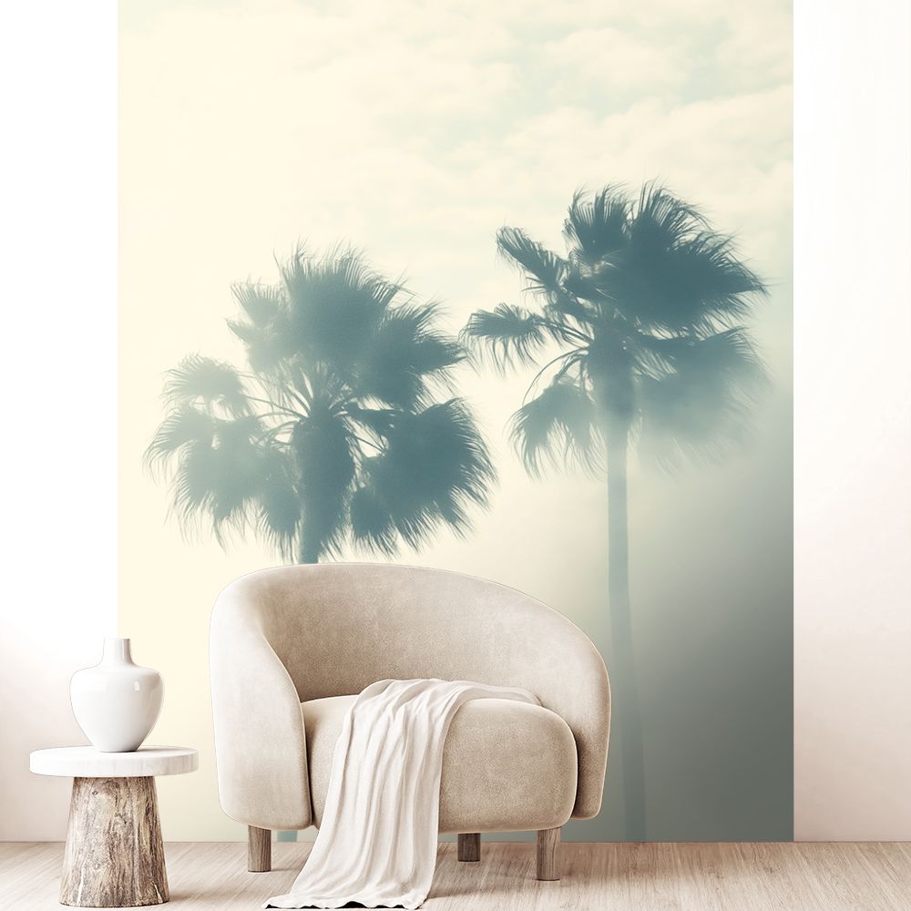 Papier peint "Palmier dans la brume"