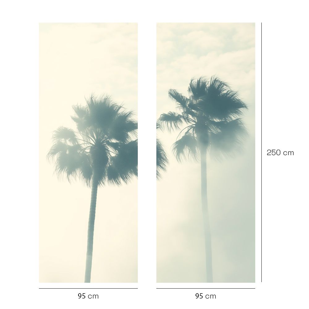 Papier peint "Palmier dans la brume"